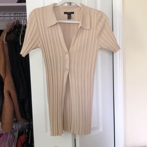 FOREVER 21 OPEN FRONT LONG RIBBED CARDIGAN